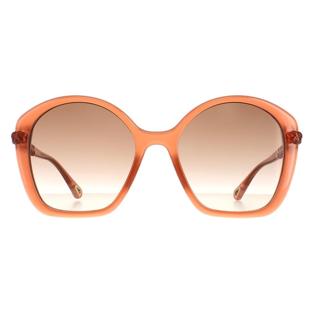 Las gafas de sol Chloe Square Ladies Dark Pink Brown Gradient Ch0003S son un moderno modelo cuadrado fabricado en acetato ligero. El logotipo de Chloe está grabado en las patillas delgadas para el reconocimiento de la marca.