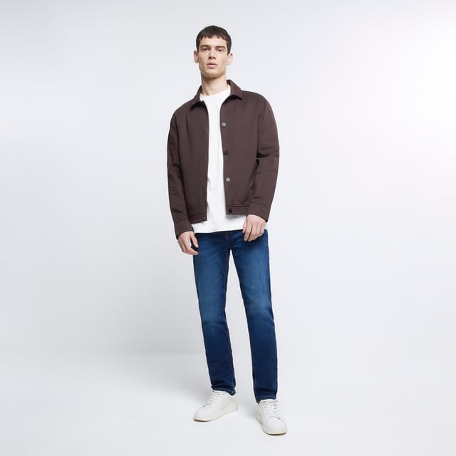 River Island Mens Jeans Dark Blue Slim Fit Memphis Pants