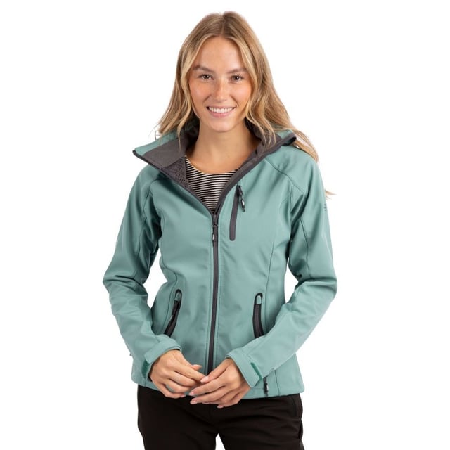 Wasserdichte Jacke mit verstellbarer, abnehmbarer Kapuze. Kontrastfarbene Reißverschlüsse. 3 flache Reißverschlusstaschen. Flache Manschette mit verstellbarer Lasche. Kinnschutz. Kordelzug am Saum. Wasserdicht 8000mm, atmungsaktiv 3000mvp, winddicht. 94% Polyester, 4% Elastan, TPU-Membran. Trespass Womens Chest Sizing (ca.): XS/8 - 32in/81cm, S/10 - 34in/86cm, M/12 - 36in/91.4cm, L/14 - 38in/96.5cm, XL/16 - 40in/101.5cm, XXL/18 - 42in/106.5cm. Bitte beachten Sie: Passt größengetreu und liegt in der Taille eng an.