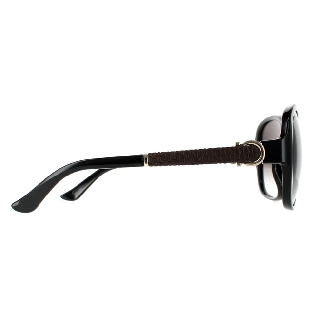 Salvatore Ferragamo Butterfly Womens Black Grey Gradient Sunglasses SF744SLA are a butterfly style crafted from lightweight acetate. The wide arms and feminine curves ensure a stylish look. The Salvatore Ferragamo logo features on the inside of the temples for brand authenticity.