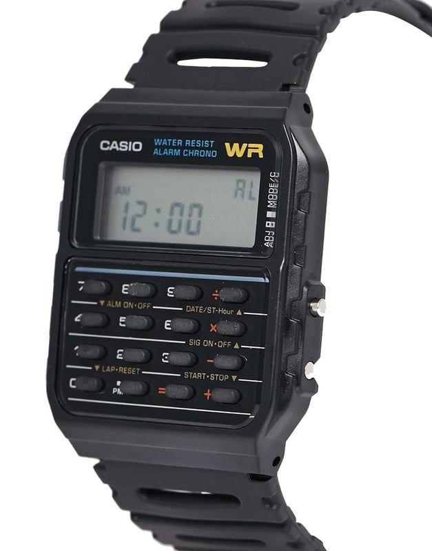 This Casio Casio Collection Digital Watch for Men is the perfect timepiece to wear or to gift. It's Black  Rectangular case combined with the comfortable Black Plastic will ensure you enjoy this stunning timepiece without any compromise. Operated by a high quality Quartz movement and water resistant to 3 bars, your watch will keep ticking. Stylish- Sporty and a modern design, very suitable for men -The watch has a calendar function: Day-Date-Month, Stopwatch, Dual Time, Calculator, Alarm High quality 21 cm length and 20 mm width Black Plastic strap with a Buckle Case measurment 34x43 mm,case thickness: 34 mm, case colour: Black and dial colour: Black
