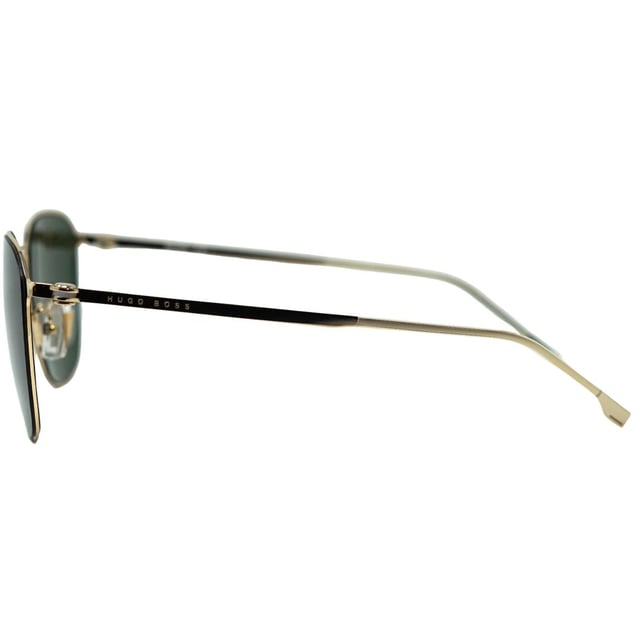 Hugo Boss 1405/F/SK 0J5G QT Gold Sunglasses. The Hugo Boss Gold Sunglasses provide 100% protection against UVA & UVB sunlight, conforming to British Standard EN 1836:2005. The lens width measures 59mm with a nose bridge width of 19mm and arm length of 145mm, making it comfortable for extended wear. In addition, the sunglasses come with a branded sunglasses case and cleaning cloth for easy maintenance. The Hugo Boss 1405/F/SK 0J5G QT Gold Sunglasses add a touch of luxury to any outfit while providing excellent sun protection.. Hugo Boss Gold Sunglass, Lens Width = 59mm, Nose Bridge Width = 19mm, Arm Length = 145mm. Branded Sunglasses Case and Cleaning Cloth Included. 100% Protection Against UVA & UVB Sunlight and Conform to British Standard EN 1836:2005. Hugo Boss 1405/F/SK 0J5G QT Gold Sunglasses
