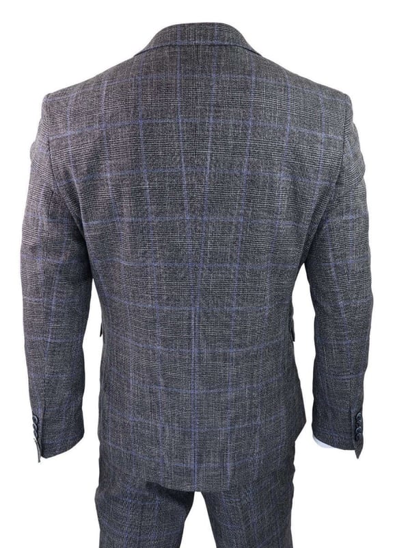 Herrenanzug Aus Tweed, 3-teilig, Kariert, Vintage-Stil, 1920er
