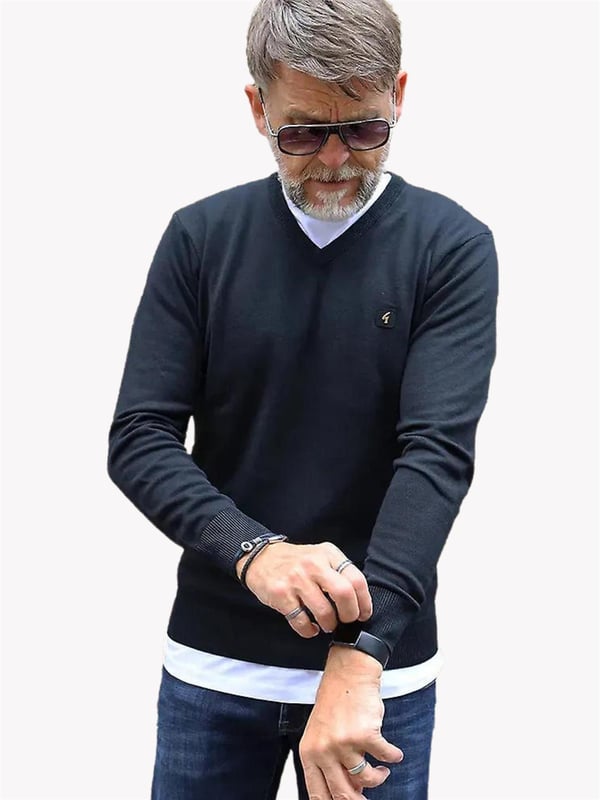 HERRENPULLOVER AUS SCHAFWOLLE MIT KLASSISCHER BINDU Produktbild-Vorschau 6