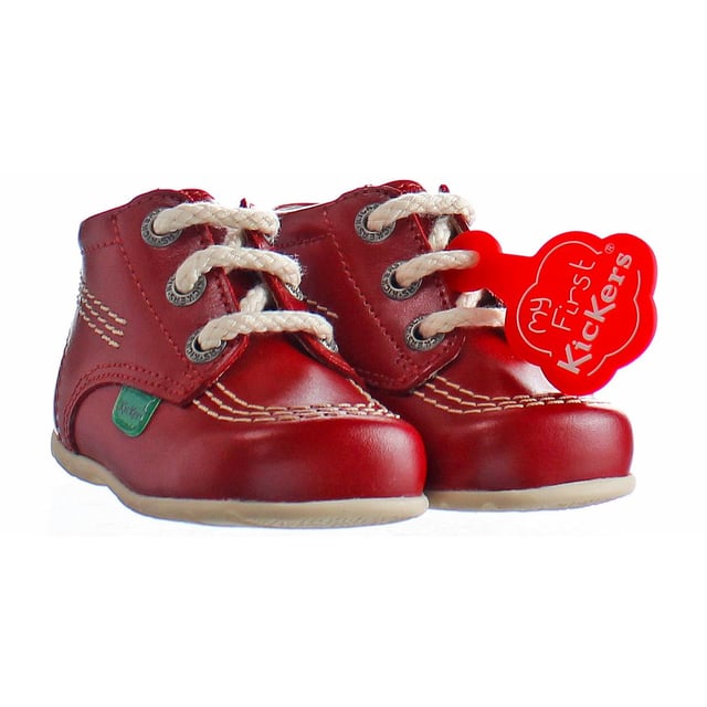 Kickers Kick Hi B Botas de cuero de cuero suave y rojo Core 1 13919