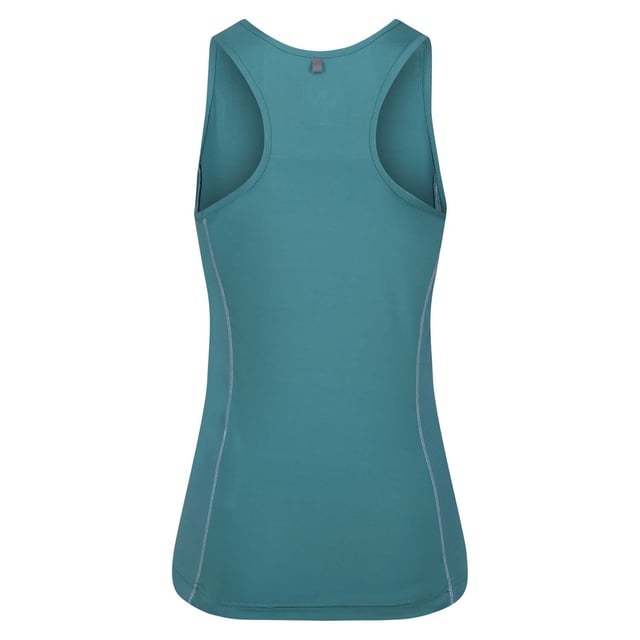 Women's Regatta Varey Extol Stretch Active Wicking Vest. The Varey vest from Regatta is a featherweight, moisture wicking, fast drying and super stretch top perfect for working out or for those casual warmer days. Material: 90% Polyester, 10% Elastane. Ref: RWT223GHG.