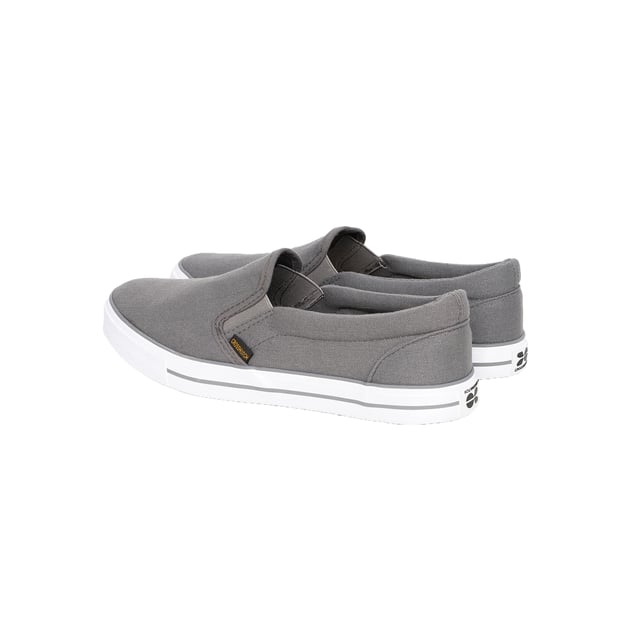 Upper: Cotton, Polyester. Padded Ankle. Flat. Cut: Low Cut. Design: Contrast, Logo, Rubber Badge. Toe Style: Round. Packaging: Boxed. Fastening: Slip-on.
