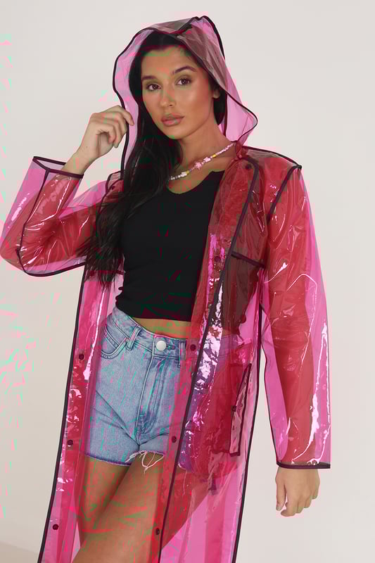 Introducing the Brave Soul raincoat, the perfect addition to your outerwear collection. With bound seams, popper fastening, and functional pockets, this raincoat is both practical and stylish for the festival season ahead. The contrasting design and longline length complete the look, while the 100% EVA material ensures durability. Wipe clean for easy care. Stay stylish and dry in the rainy weather. Model wears S/M.