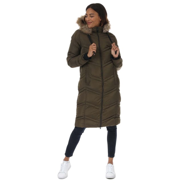 Women s Tokyo Laundry Palma Violet Long Puffer Jacket in Khaki