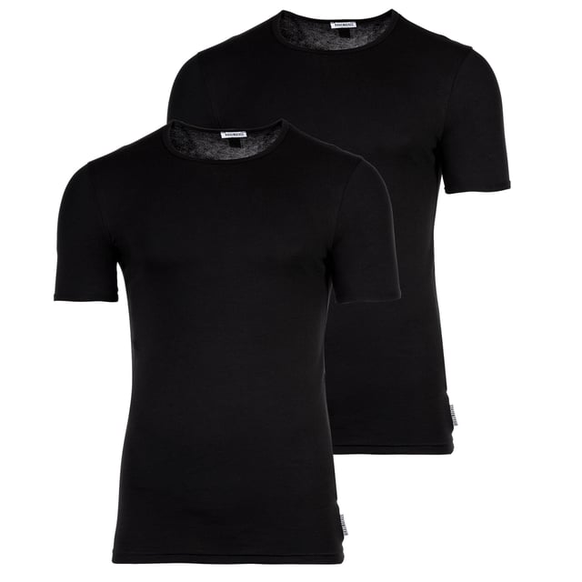 BIKKEMBERGS Herren Unterhemden im praktischen 2er Pack. Aus weichem, leichtem Baumwoll-Jersey, eng anliegend - perfekt unter Oberhemden zu tragen.