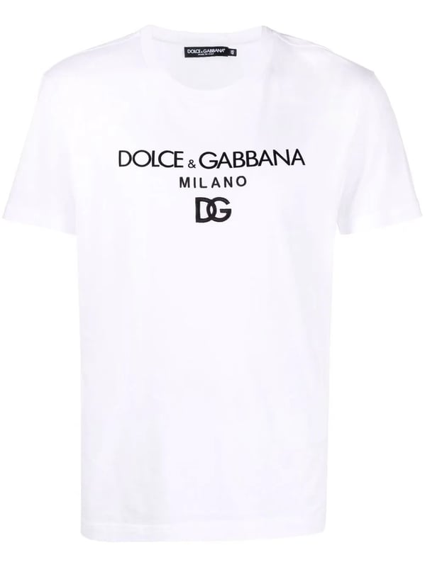 Dolce & Gabbana Cotton T-shirt with DG Embroidery and Patch White