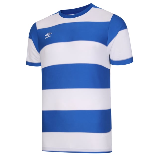100% Polyester. Fabric: Jacquard. Design: Contrast Stripe, Logo. Neckline: Crew Neck, Ribbed. Sleeve-Type: Short-Sleeved.