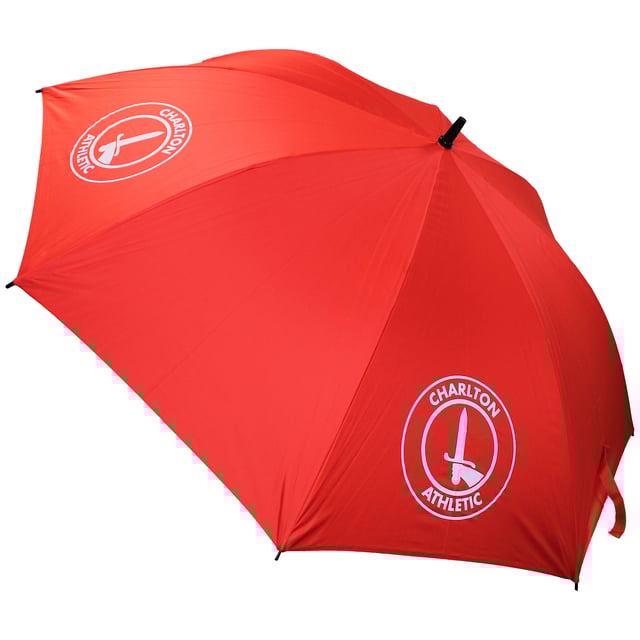 Stay dry in style and show your support for Charlton Athletic with the Castore Charlton Athletic Men's Red Golf Umbrella. Featuring a bold design and premium construction, this umbrella is perfect for fans who want to brave the elements while showcasing their allegiance to the team.
Â 
Key Features:
Manufacturer Colour:

Red

Large Canopy: 

Designed with a wide, durable canopy to provide excellent coverage, keeping you protected from rain or sun.


Bold Team Design: 

Features Charlton Athleticâ€™s iconic crest and vibrant red color, making it a standout accessory for any fan.


High-Quality Materials: 

Crafted with robust and weather-resistant materials to withstand wind and rain, ensuring long-lasting use.


Ergonomic Handle: 

Includes a comfortable, non-slip handle for a secure grip and easy carrying, even in wet conditions.


Automatic Open Function:

Allows for quick and hassle-free deployment, perfect for sudden weather changes.


Lightweight Construction: 

Designed for easy portability while still offering maximum durability and protection.


Officially Licensed Merchandise: 

A must-have accessory for loyal Charlton Athletic fans, combining practicality and team pride.


Â 
The Castore Charlton Athletic Men's Red Golf Umbrella is an essential companion for any supporter who wants to stay dry while displaying their love for the team. Whether on the golf course or in the stands, this umbrella ensures you stay covered in style.
Â 
Â 