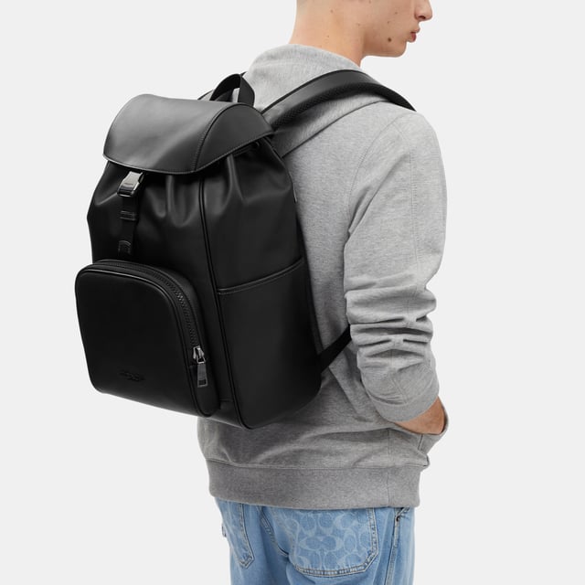 Racer Backpack in Smooth Leather,  Length: 26.00 cm,  Width: 16.00 cm,  Height: 41.00 cm