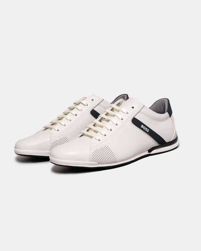 Distinctive trainers by BOSS, designed in leather with stitch-and-turn details, thermo-bonded accents, rubberised trims and odour-control lining.
LacesFully linedPackaging: Box
48% Polyester, 48% Viscose, 4% Polyurethane, Sole: 80% Rubber, 20% Thermoplastic polyurethane, Upper material: 100% Cow skin, Innersole: 48% Polyester, 48% Viscose, 4% Polyurethane
 
50498282
 
 