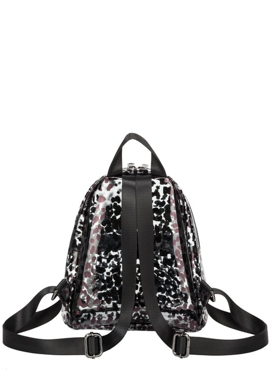 A classic sporty item with a fashionable update. This backpack is bold, stylish and you NEED it in your autumn wardrobe! The super cute silhouette is met with simple design details such as the gunmetal hardware and the Claudia block lettering logo. The nylon backpack straps are adjustable so you can alter it to sit on your back perfectly. Features: , PU see-through exterior, Claudia Canova block logo, Zip around opening, Front zip pocket, Gunmetal hardware, Nylon adjustable backpack straps Style Ref: 84536 LEOPARD