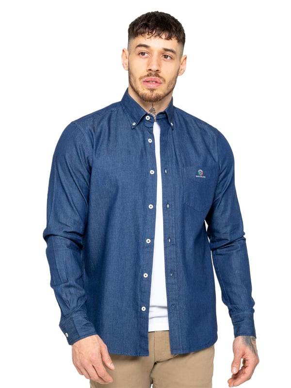Camisas para hombre de mezclilla best sale