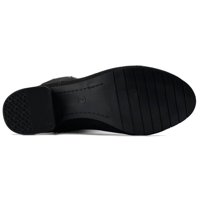 Stap in een wereld van stijl en comfort met de Solesister Kia Wide Fit laarzen. Deze kniehoge laarzen combineren verfijning en gemak, gemaakt van zwarte microvezel met een stretch achterkant voor bredere kuiten. De ronde neus en blokhak bieden tijdloze charme, zodat u zelfverzekerd en chic kunt schrijden en uw outfit kunt verbeteren.