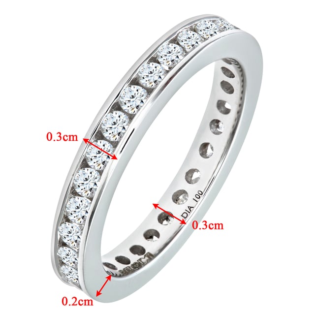 9K (375) White Gold: 1.1gr; # Diamond: 1ct