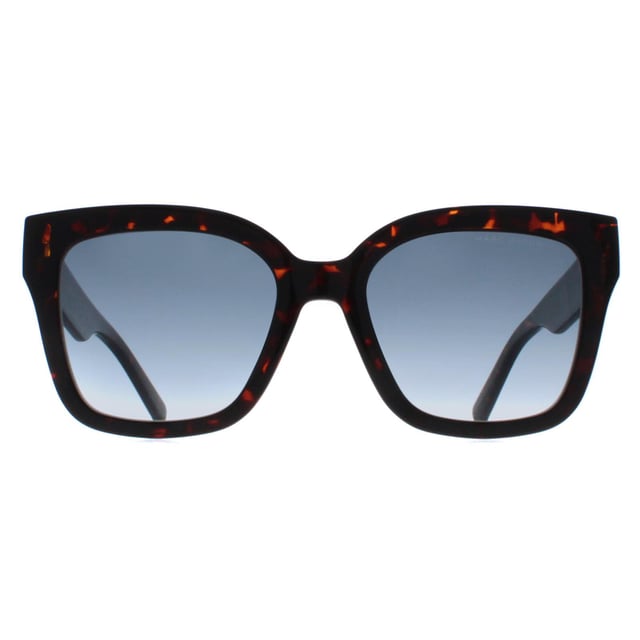 Marc Jacobs Square Womens Shiny Dark Havana Blue Gradient MARC 658/S  Sunglasses feature a sleek and contemporary design with a nod to timeless style. Crafted with meticulous attention to detail, the frame showcases a blend of modern lines and classic elements, complemented by high-quality materials that promise both durability and comfort. The lenses not only offer optimal protection against harmful UV rays but also contribute to the sunglasses' undeniable allure. Finished with the iconic Marc Jacobs branding, these sunglasses effortlessly merge fashion forward aesthetics with everyday functionality, becoming an essential accessory for those who appreciate tasteful design and impeccable quality.