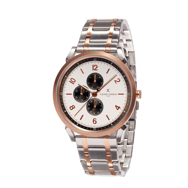 This Pierre Cardin Pigalle Nine Multi Dial Watch for Men is the perfect timepiece to wear or to gift. It's Multicolour 44 mm Round case combined with the comfortable Multicolour Stainless steel watch band will ensure you enjoy this stunning timepiece without any compromise. Operated by a high quality Quartz movement and water resistant to 3 bars, your watch will keep ticking. This sporty and trendy watch is a perfect gift for New Year, birthday,valentine's day and so on  -The watch has a calendar function: Day-Date, Luminous Hands, 24-hour Display High quality 21 cm length and  21 mm width Multicolour Stainless steel strap with a Fold over with push button clasp Case diameter: 44 mm,case thickness: 8 mm, case colour: Multicolour and dial colour: Multicolour