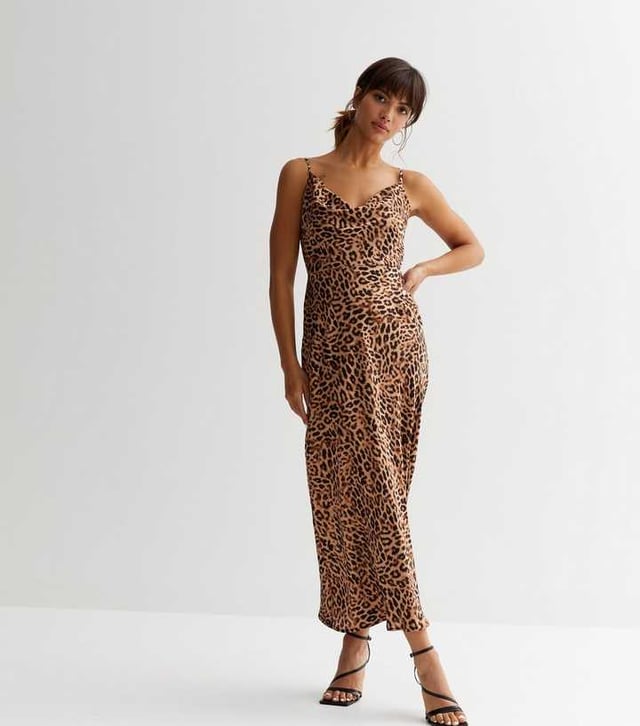 Animal print on sale midi slip dress