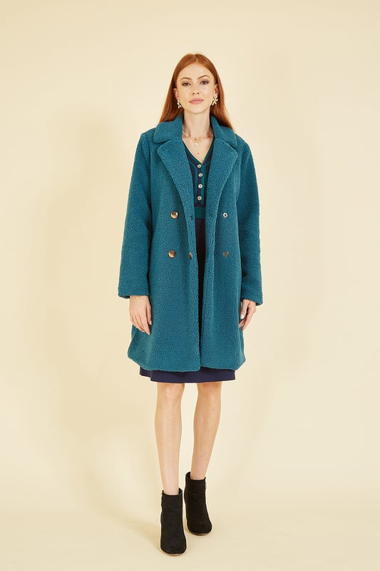Teal teddy clearance coat