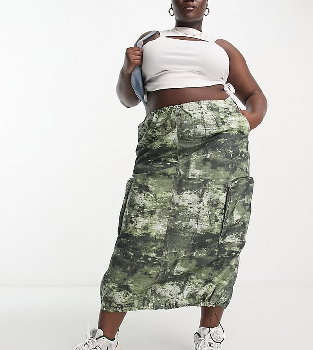 Camouflage midi skirt discount