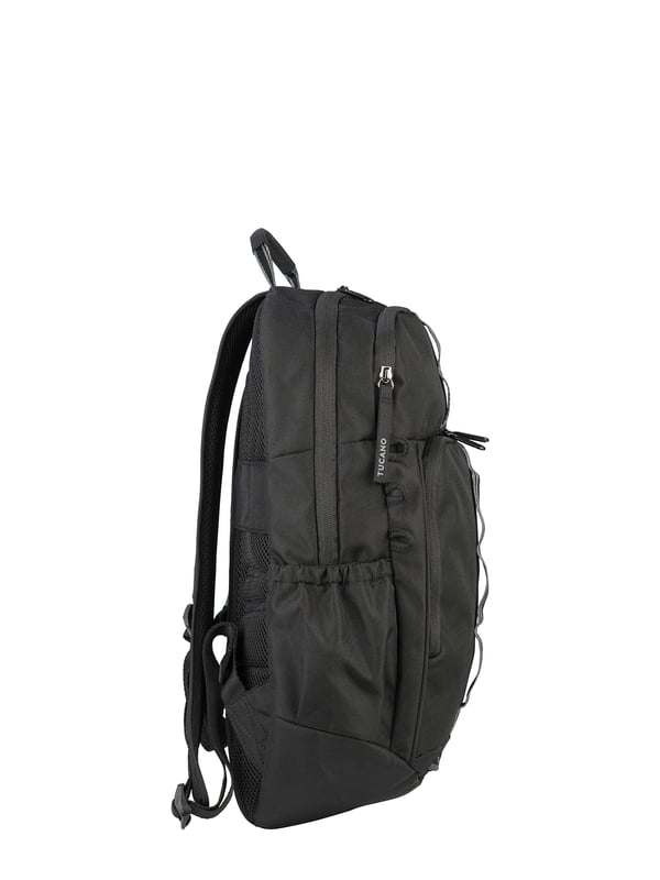 Unisex rugzak met ritssluiting. twee open binnenzakken. twee ritssluitingen aan de voorkant en twee open zijritsen met externe zakken. ontbrekende schouderband.  Handvat van gerecycled polyethyleentereftalaat. een binnencompartiment.  extern materiaal.  Binnenkant van gerecycled polyethyleentereftalaat. Afmetingen: 28,5x45,5x13,5 cm. Modeproduct