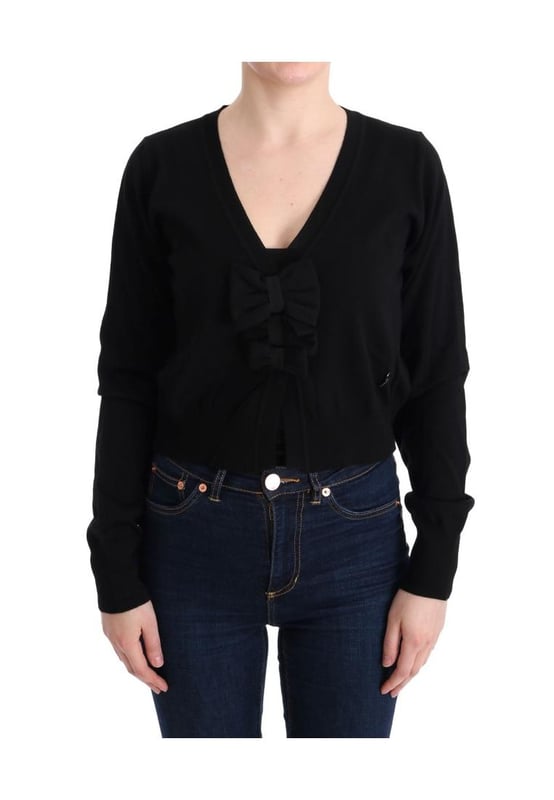 Brand: MARGHI LO
  Color: Black
  Model: Cardigan
  Material: 100% Wool
  Gender: Women
Size on Tag: IT44|L