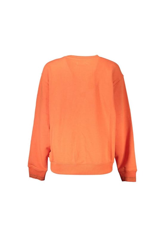 Suéter de algodón naranja  
  Sudadera de manga larga  
  Cuello redondo  
  Logotipo aplicado  
  Diseñado para mujeres  
Material: 84% algodón, 14% poliéster, 2% elastano