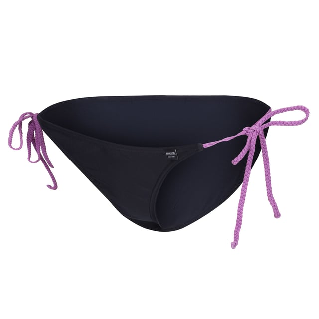 85% Recycled Polyester, 15% Elastane. Fabric: Stretch. Design: Contrast Detail. Fastening: Side Tie. Branded Tab. Fabric Technology: Durable. Sun Rating: UPF 50+.
