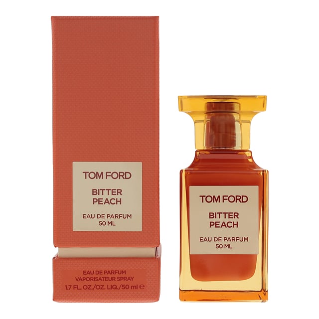 Bitter Peach is a unisex fragrance from the Amber Vanilla family of scents. The fragrance was launched in 2020 by Tom Ford, as part of his Private Blend collection. The fragrance contain top notes of  Peach, Blood Orange, Cardamom and Heliotrope; the middle notes are Rum, Cognac, Davana and Jasmine; and the base notes are Indonesian Patchouli Leaf, Vanilla, Sandalwood, Tonka Bean, Cashmeran, Benzoin, Styrax, Labdanum and Vetiver. The notes combine to create a sweet, spicy, peachy fragrance, that's long lasting, warming and delicious.