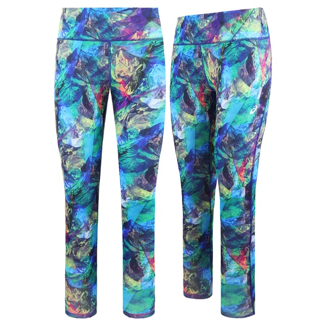 Asics Womens Multicoloured Leggings Asics Stretch Waist Printed Multicoloured Womens Leggings 144848 0203