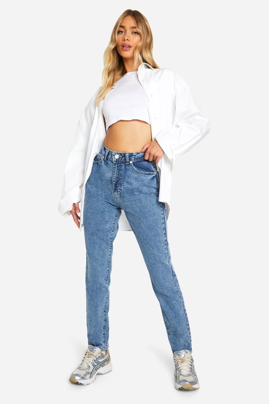 Boohoo No Rip Mom Jeans Buy Boohoo Outlet Basics Slim Mom Fit - Main Image