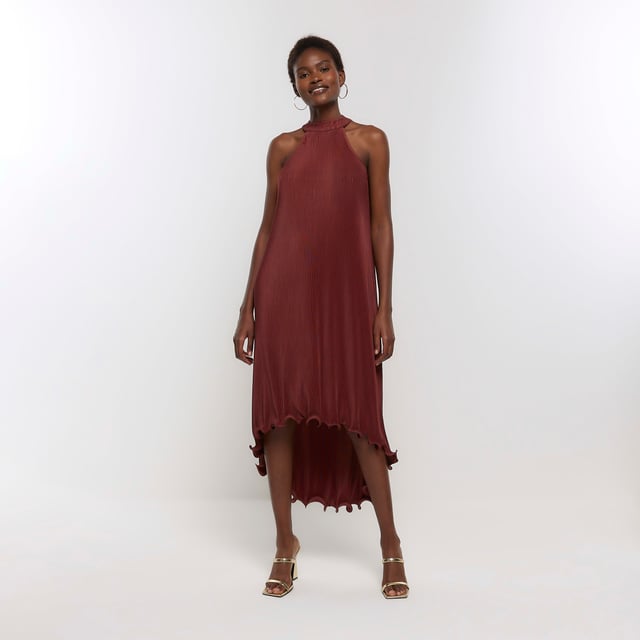 Topshop plisse frill dress discount
