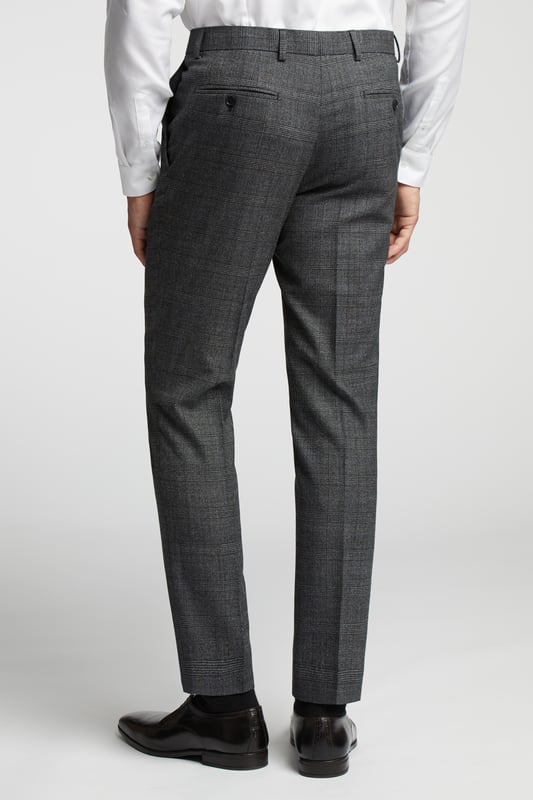 Slim Fit Pow Check Trousers The perfect pairing for the slim fit Sagan suit jacket, or for mixing and matching with other smart-casual favourites, the slim fit Sagan suit trousers from Ted Baker are your next must-have.Crafted in a luxuriously soft wool blend, with a charcoal blue pow check, these smart suit trousers are suited to every occasion.