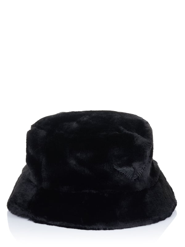 100% poliéster; Gorra Zadig & Voltaire BOB WILD;  Modelo: OWHT00126 010FS;  Mano de obra de alta calidad;  piel sintética;  Detalles del logotipo de Zadig & Voltaire