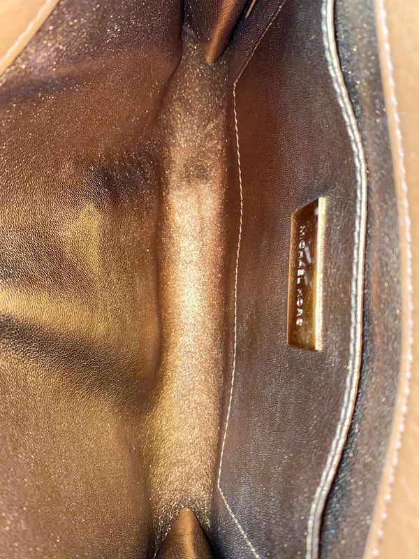 Michael Kors Embossed Ostrich Skin Clutch Bag in Orange Leather