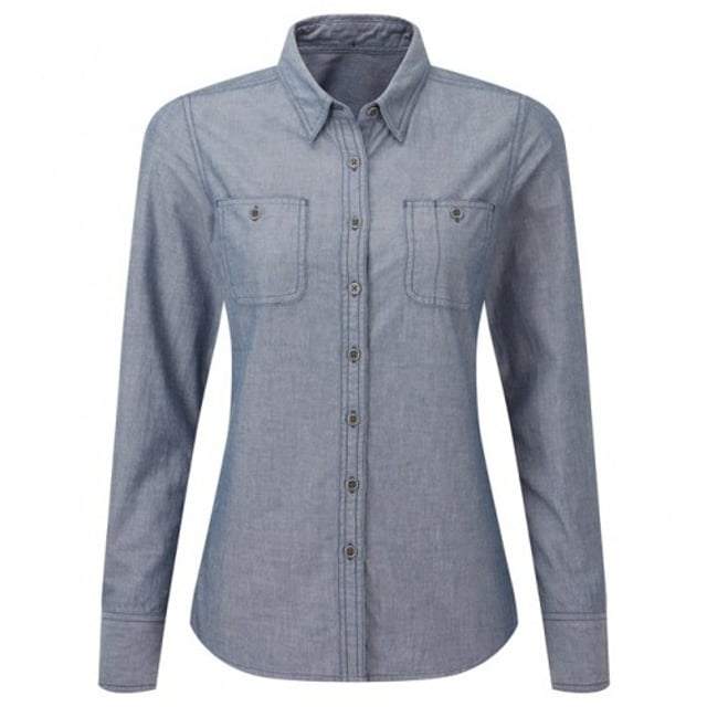 100% Bio-Baumwolle. Stoff: Chambray. 160gsm. Muster: Einfarbig. Taschen: 2 Brusttaschen, Stifttasche. Manschette: Verstellbar, Knopfverschluss. Ausschnitt: Abgeknöpft, mit Kragen. Saum: Geschwungen. Ärmel-Typ: Langärmelig. 2 Rückenabnäher, Brustabnäher, Zwillingsnadel-Nähte. Entspricht dem Sicherheitsstandard: OEKOTEX, Sedex. Nachhaltigkeit: Fairtrade.
