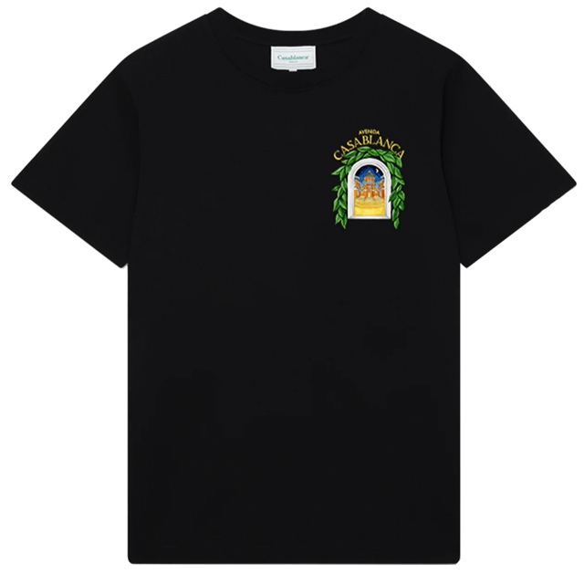 Cut for a relaxed-fit and made from crisp black cotton, this short-sleeve T-shirt from Casablanca is adorned with the brand's seasonal Avenida motif at the chest and rear - a nod to its penchant for intricate yet colourful prints.