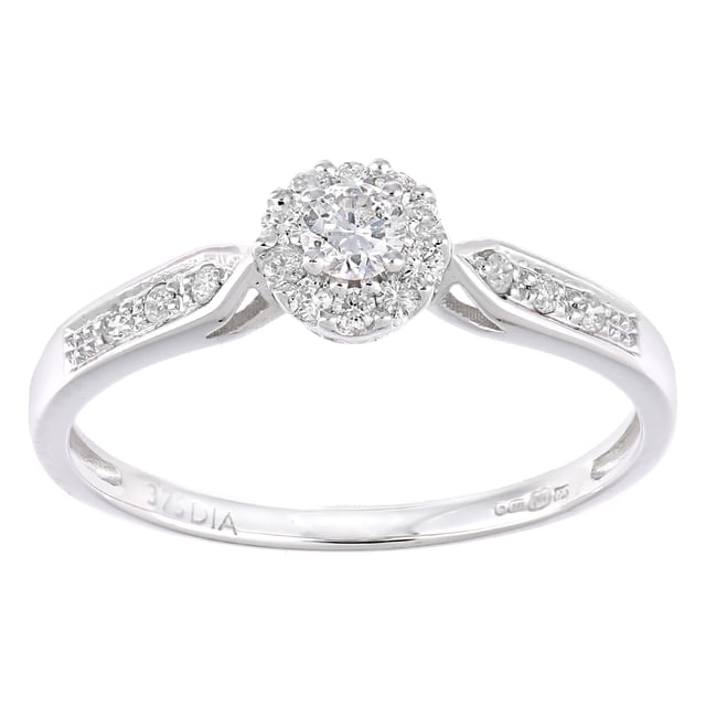 Oro blanco de 9 quilates (375): 1,88 g; # Diamante: 0.25ct