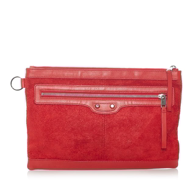 Balenciaga red clutch shop