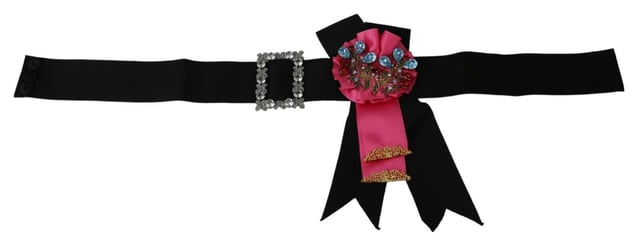 Authentic Dolce & Gabbana Crystal Waist Belt with Flower Brooches
  Brand new with tags and box
  Baroque belt for dress
  Crystal and brass flower brooches
  Ribbon included
  Made in Italy
  Quality craftsmanship
  Material: 80% Cotton 40% Acetate
Material: 80% Cotton 40% Acetate