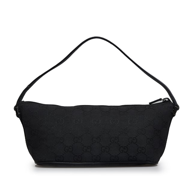 Vintage Gucci GG Canvas Boat Black