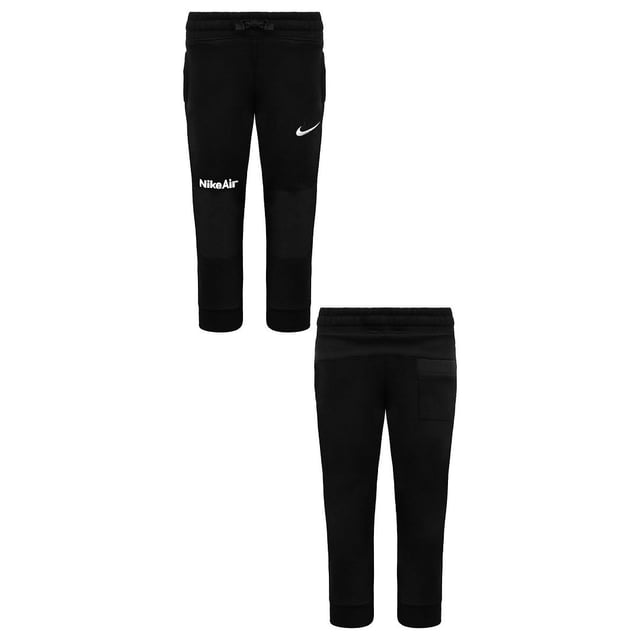 Nike Air Graphic Logo Black Stretch Waist Kids Track Pants DB7343 010