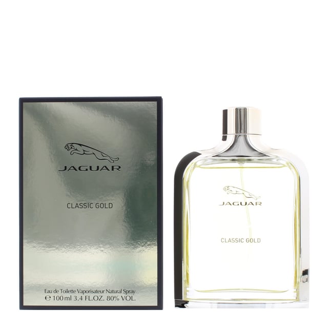 Jaguar Classic Gold is a woody aromatic fragrance for men. Top notes apple lime bergamot. Middle orange blossom teak wood. Base notes patchouli vanilla musk. Jaguar Classic Gold was launched in 2013.