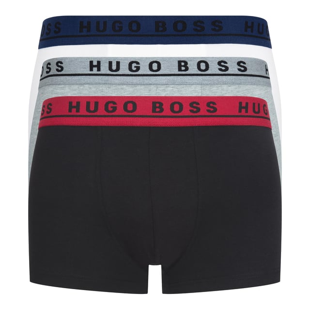 Hugo Boss Men’s 3 Pack Cotton Stretch Trunks White/Grey/Black
