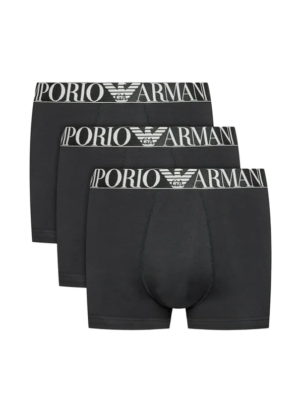 Experience unparalleled comfort and premium style with the Emporio Armani 3 Pack Men's Cotton Stretch Trunks, designed to elevate your everyday essentials. Key Features:   Multipack: Convenient set of three trunks.  Iconic Branding: Features the signature Emporio Armani logo waistband.  Snug Fit: Engineered for a comfortable and supportive fit.  Breathable Fabric: Keeps you cool and dry throughout the day.  Supportive Design: Offers exceptional support for daily wear.