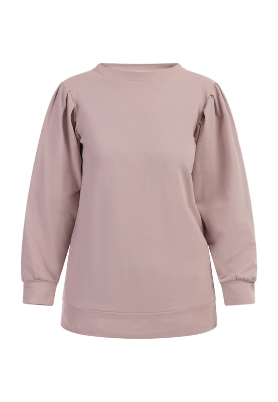 Het lange sweatshirt van myMo, gemaakt in Italië, is net zo comfortabel als trendy. De zachte katoenmix draagt ​​comfortabel en dankzij de plooien op de schouder heeft de pasvorm een ​​moderne twist. Ribgebreide manchetten maken het model compleet.  Sweatshirt